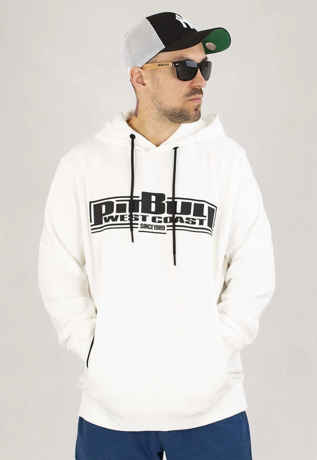 Bluza Pit Bull Z Kapturem Terry Classic Boxing biała