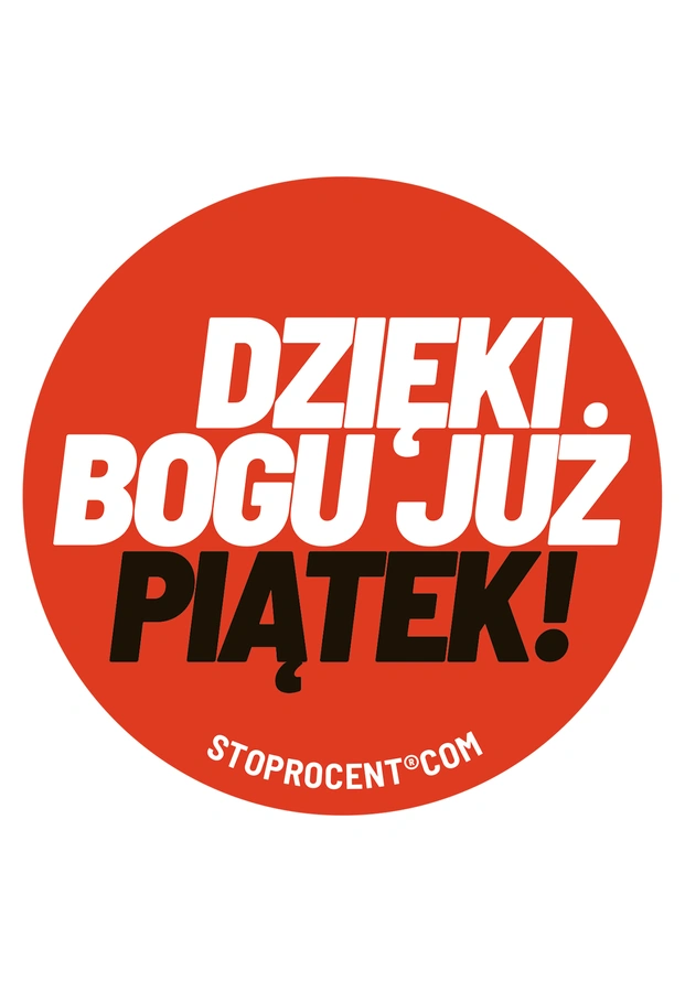 Wlepa Stoprocent Piątek czerwona