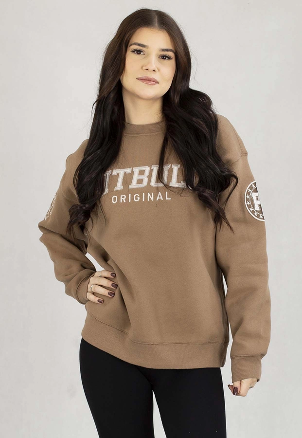 Bluza Pit Bull Bez Kaptura Oversize Tyrian brązowa