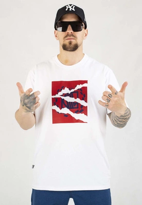 T-shirt Diil Cut Paper biało czerwony