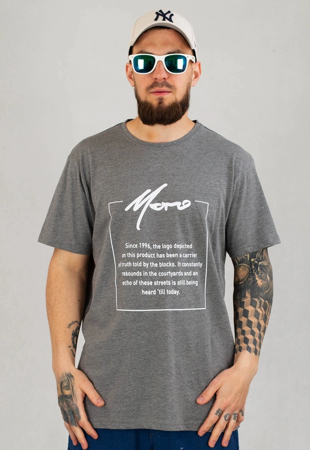 T-shirt Moro Sport Moro Nadruk ciemno szary