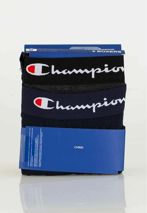 Bokserki Champion 2Pack U20002 grafitowe granatowe