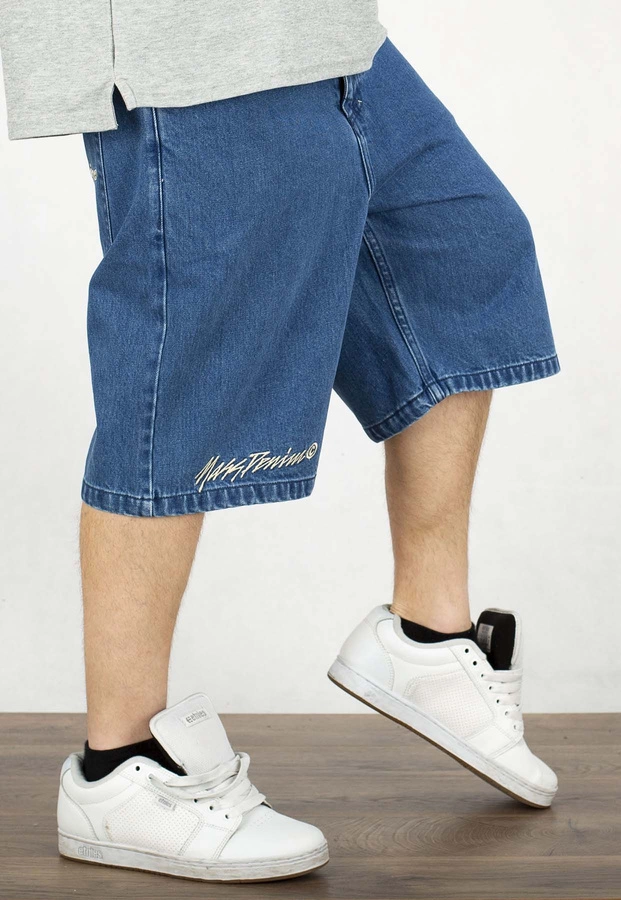 Spodenki Mass Jeans Initials Loose Fit blue