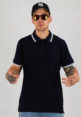 T-shirt Polo Niemaloga Stripes granatowo biały