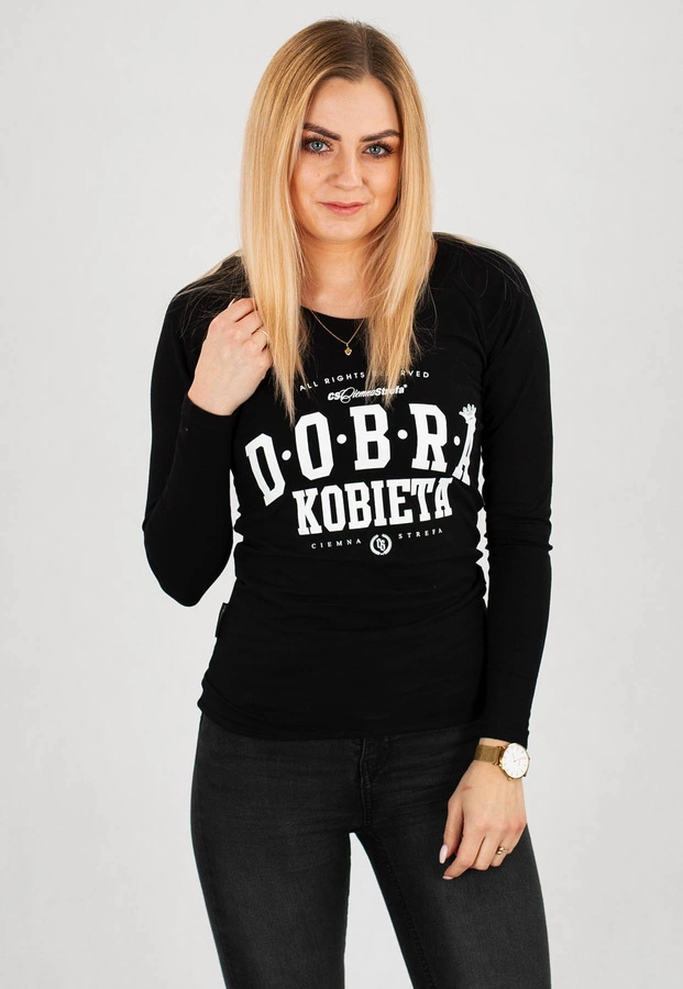 Longsleeve Ciemna Strefa Dobra Kobieta czarno biały