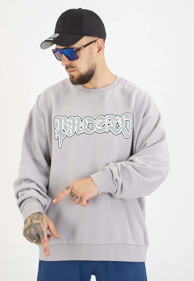 Bluza Prosto Bez Kaptura Graffiti sprana szara