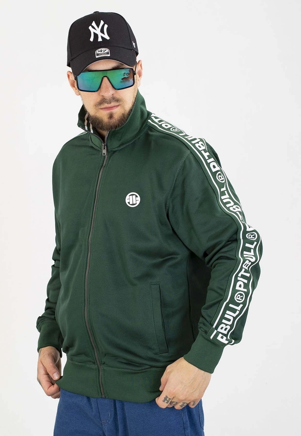 Bluza Pit Bull Bez Kaptura Zip Tape Logo bottle green