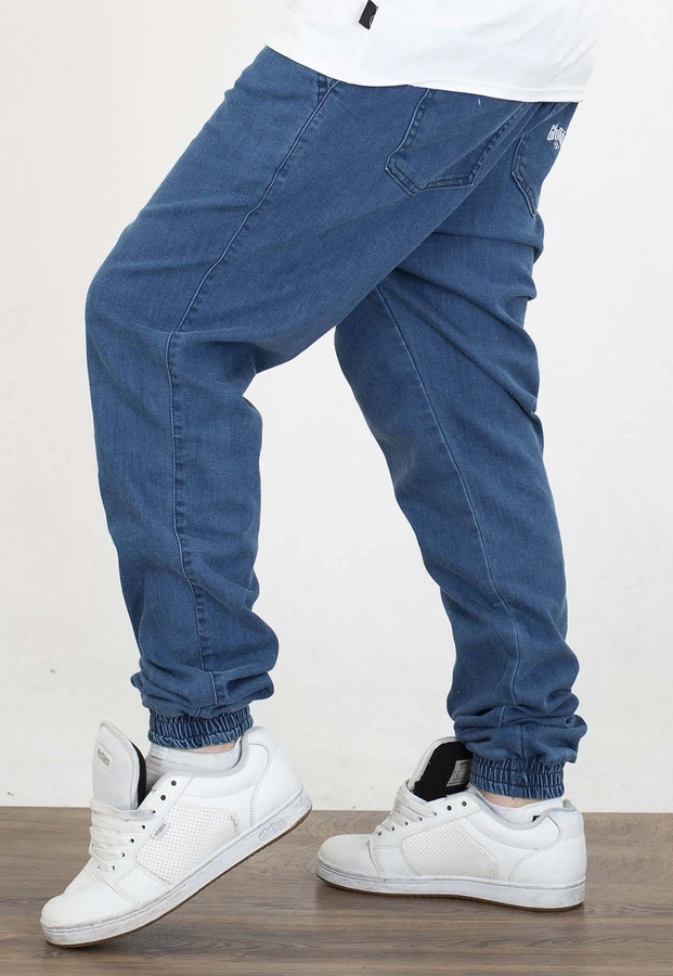 Spodnie Chada Jeans Joggery Kastet Logo niebieskie