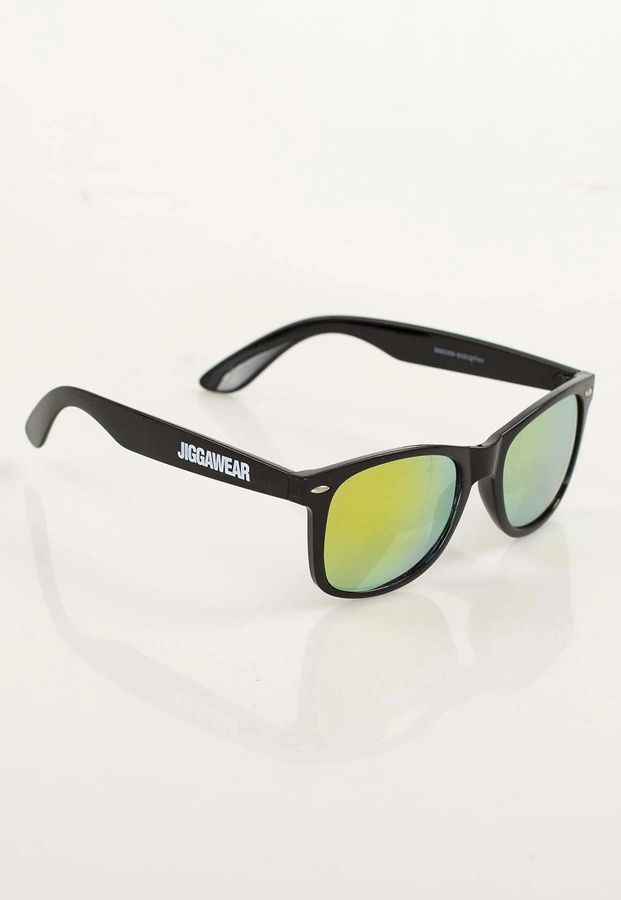 Okulary Jigga Wear Name Contrast Wayfarer Black Yellow Mirror