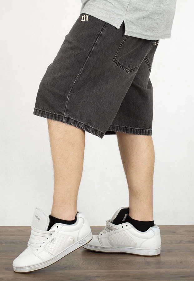 Spodenki Mass Jeans Baggy Fit Slang black rinse