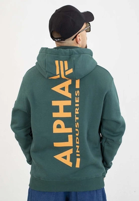 Bluza Alpha Industries Z Kapturem Back Print 178318 zielona