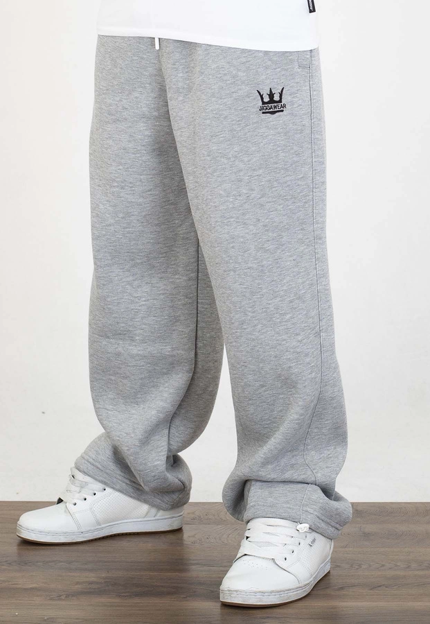 Dresy Jigga Wear Baggy Logo Drawcord jasno szare czarne