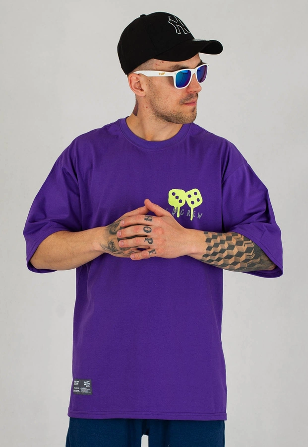 T-shirt Lucky Dice Spray Letters fioletowy