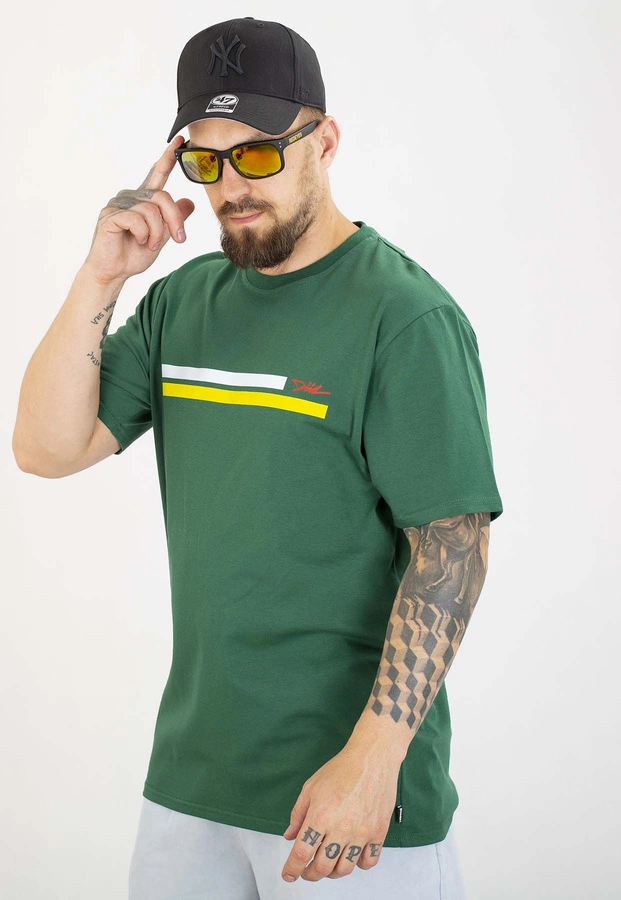 T-shirt Diil Line zielono biały