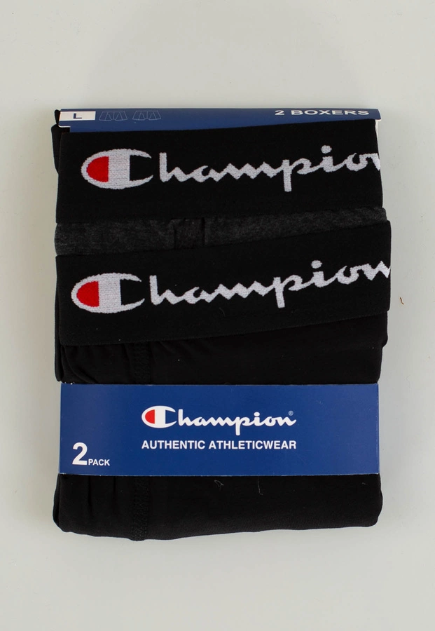 Bokserki Champion 2Pack U20002 czarno grafitowe 