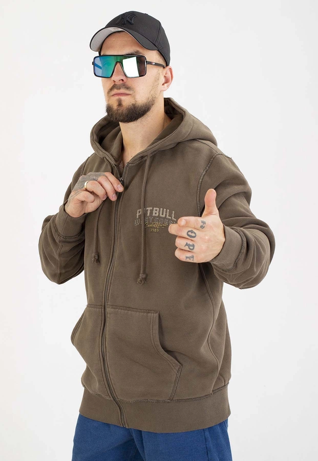 Bluza Pit Bull Z Kapturem ZIP Santa Muerte major olive