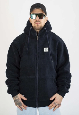 Kurtka Mass Z Kapturem Zimowa ZIP Patch Teddy granatowa