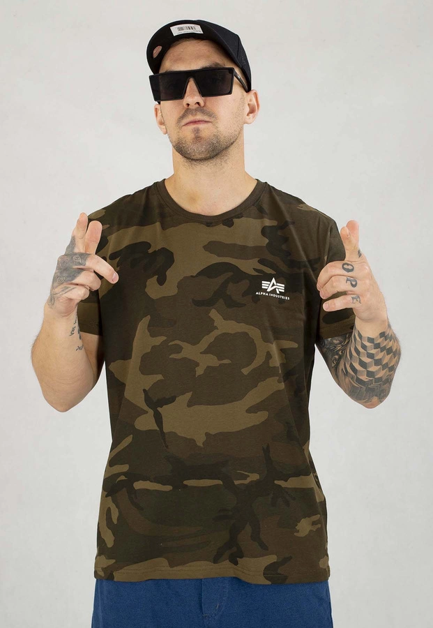 T-shirt Alpha Industries Basic Small Logo 188505C oliwkowa camo