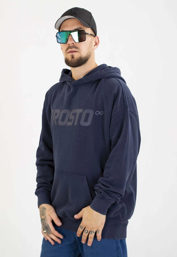 Bluza Prosto Z kapturem Big Log sprana granatowa