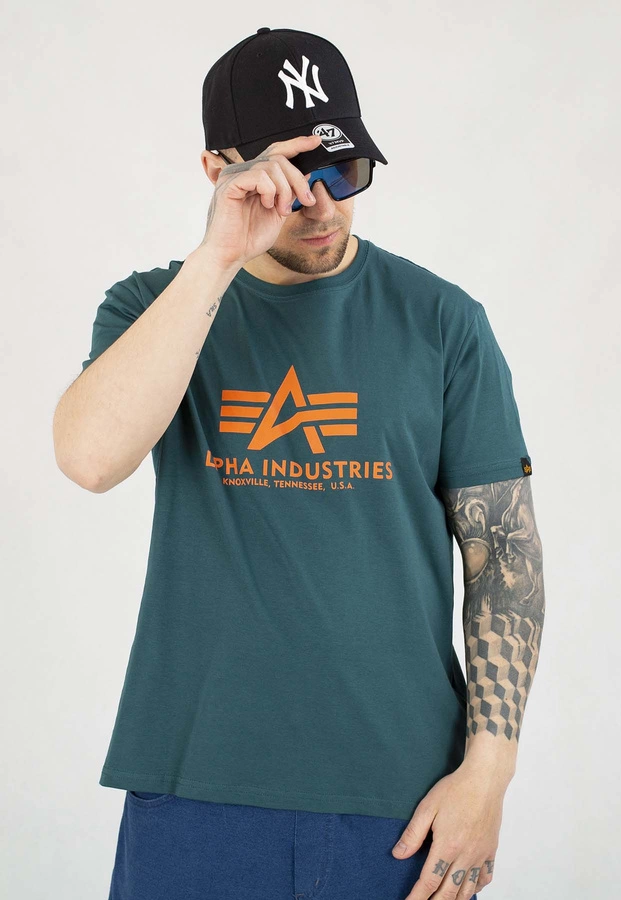 T-shirt Alpha Industries Basic T 2Pack 106524 czarny ciemny zielony
