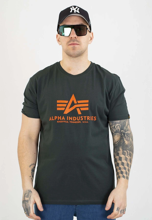 T-shirt Alpha Industries Basic T 2Pack 106524 czarny ciemno zielony