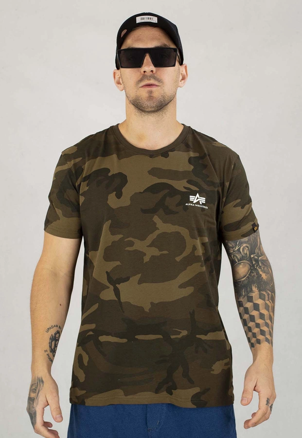 T-shirt Alpha Industries Basic Small Logo 188505C oliwkowa camo