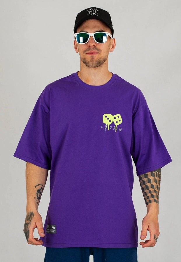 T-shirt Lucky Dice Spray Letters fioletowy