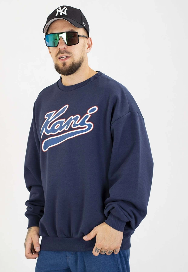 Bluza Karl Kani Bez Kaptura Versity Print Os PD00007519 niebieska