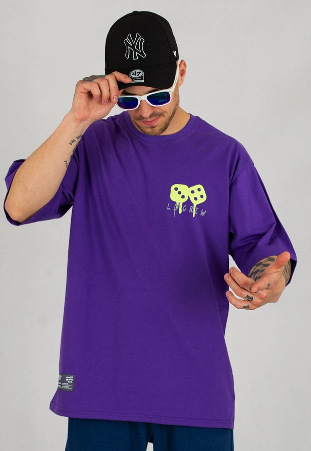 T-shirt Lucky Dice Spray Letters fioletowy