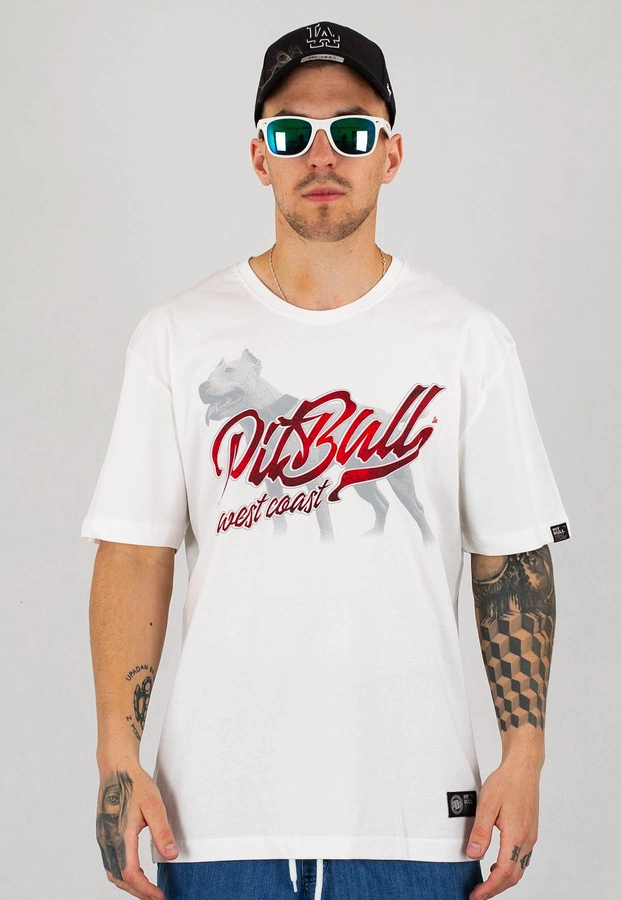 T-shirt Pit Bull Red Nose II biały