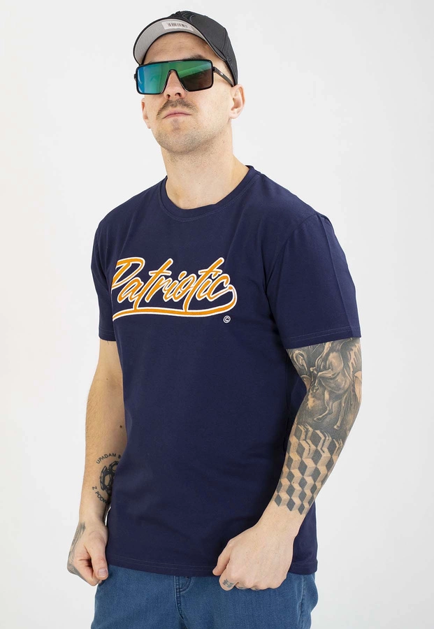 T-shirt Patriotic Retro Script granatowy