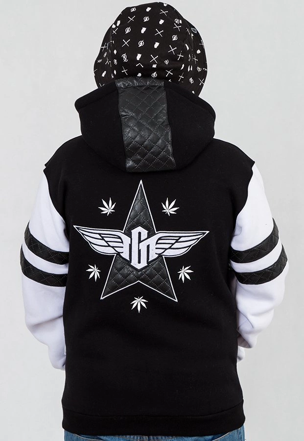 Bluza Ganja Mafia Zip General Leather czarno biała