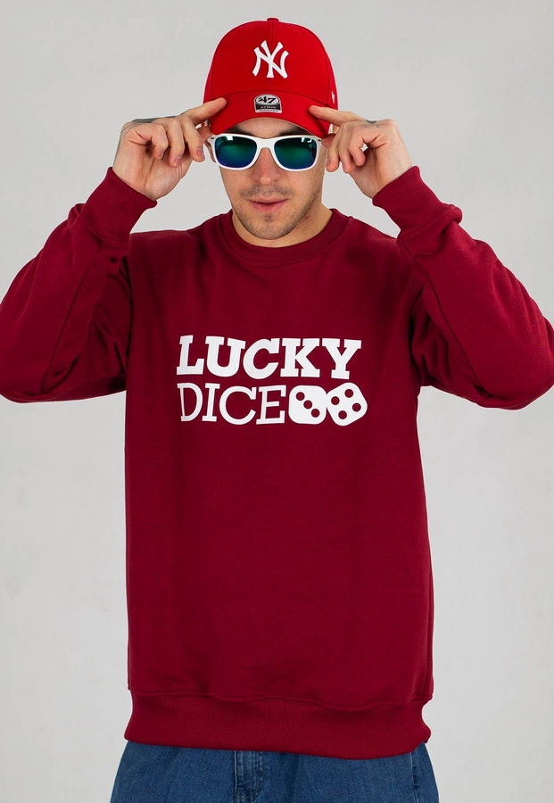 Bluza Lucky Dice Logo One bordowa