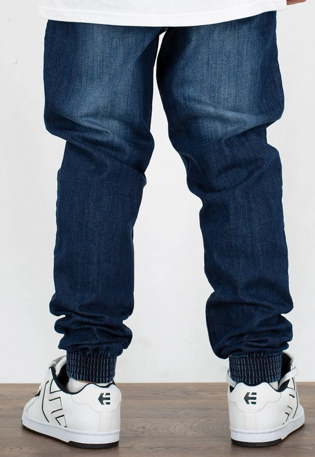 Spodnie SSG Joggery Slim Jeans Z Gumą medium przecierane