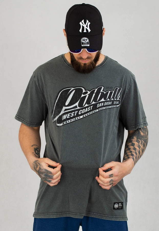 T-shirt Pit Bull Denim Washed Brand grafitowy