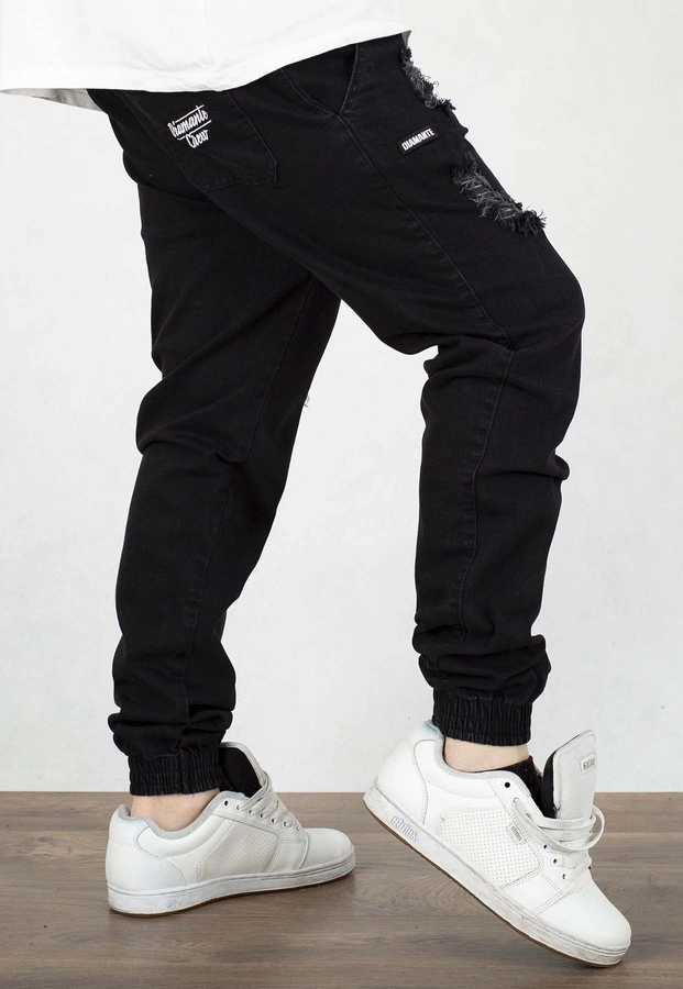 Spodnie Diamante Wear Jogger Crew Unisex z dziurami czarny jeans