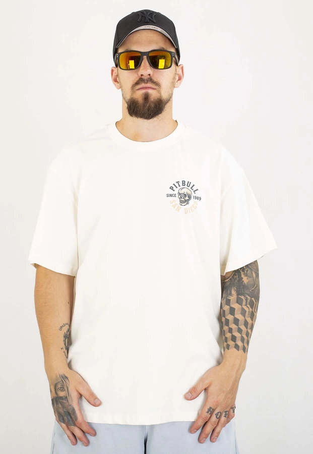 T-shirt Pit Bull Loose Fit Skull Logo 210 white