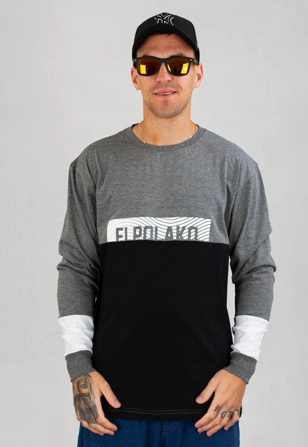 Longsleeve El Polako 3Cut szaro czarny