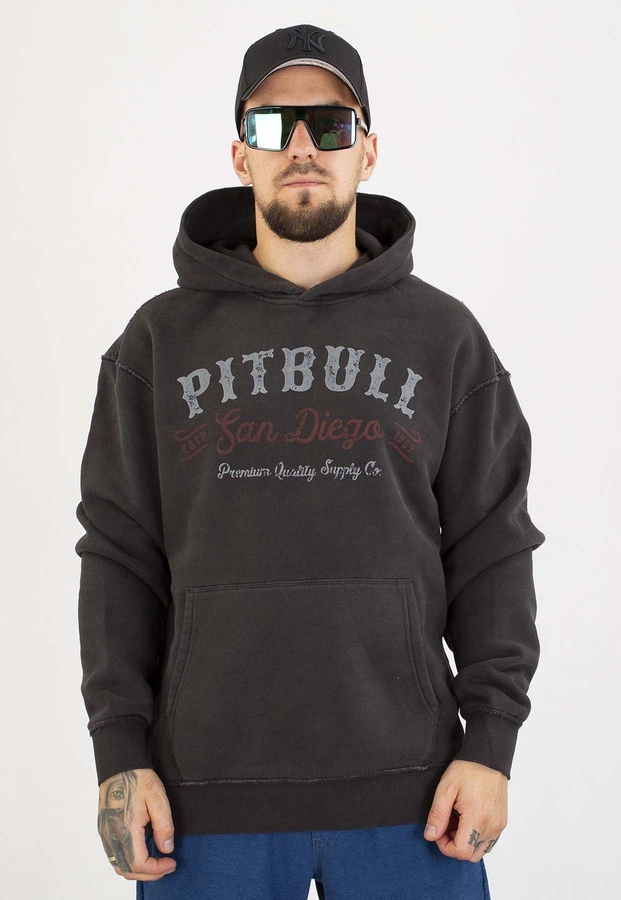 Bluza Pit Bull Z Kapturem Strenght & Respect washed dark graphite