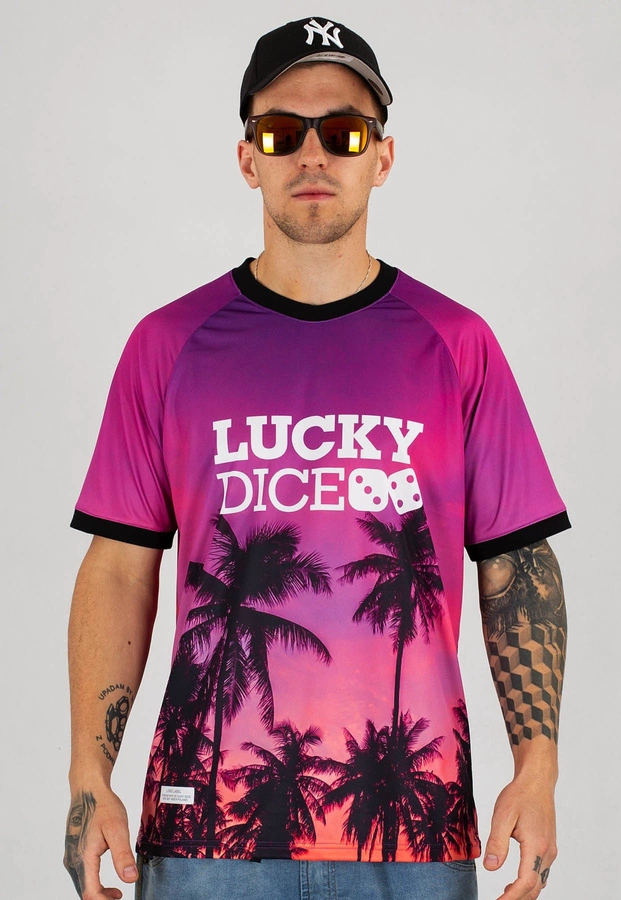 T-shirt Lucky Dice Logo SB Purple Palms