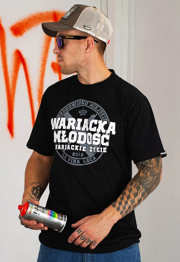 T-shirt Środowisko Miejskie Wariacka Młodość czarny