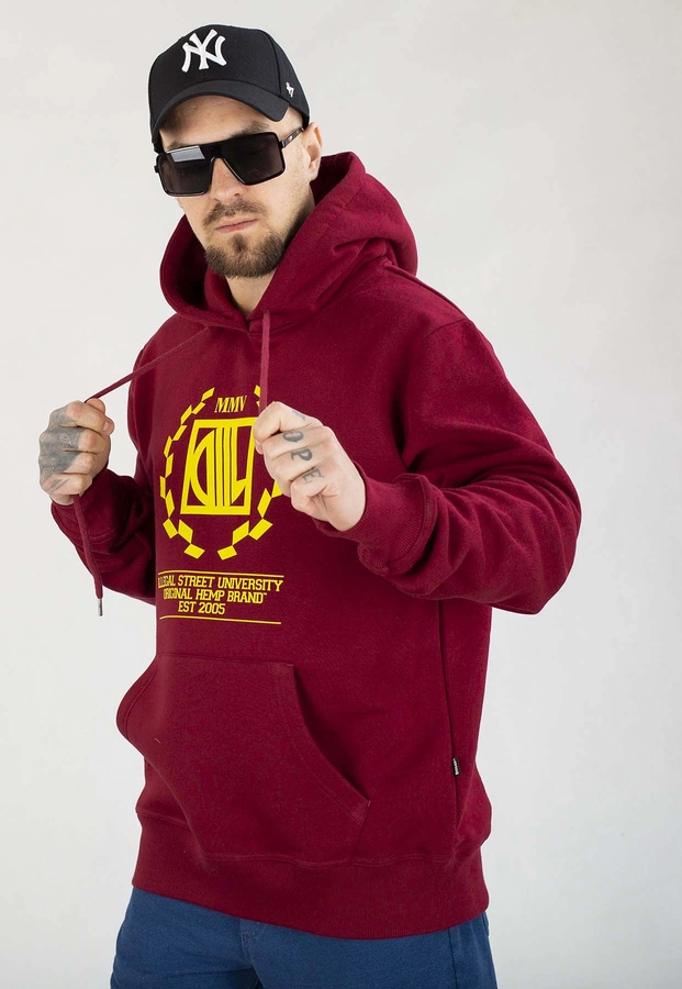 Bluza Diil Z Kapturem Laur bordowa