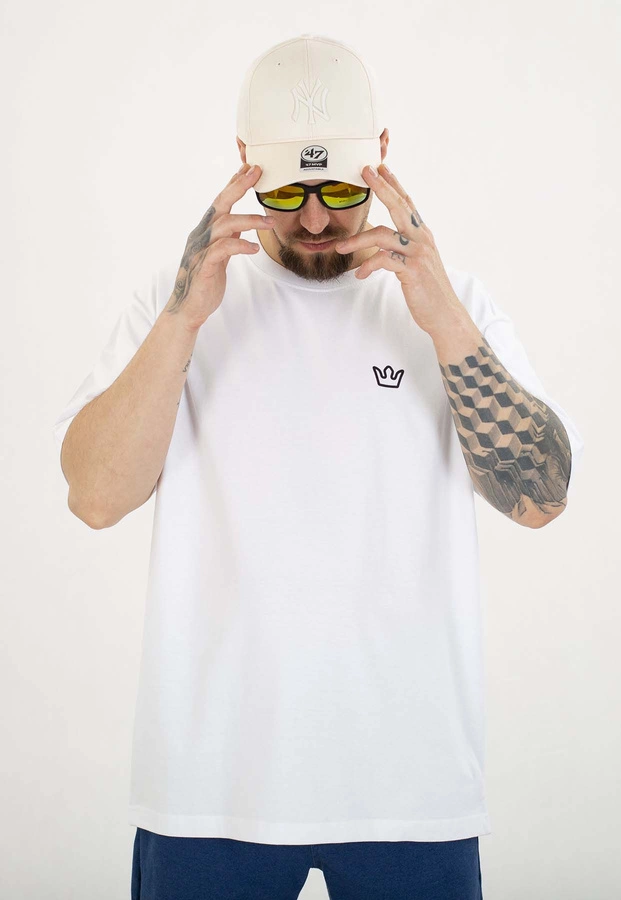 T-shirt Jigga Wear Oversize Simple Crown biały