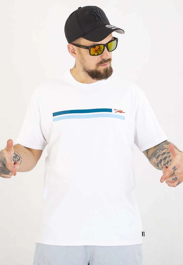 T-shirt Diil Line biało niebieski