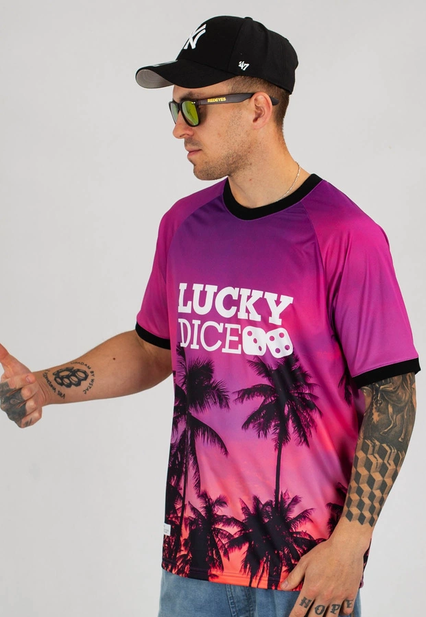 T-shirt Lucky Dice Logo SB Purple Palms