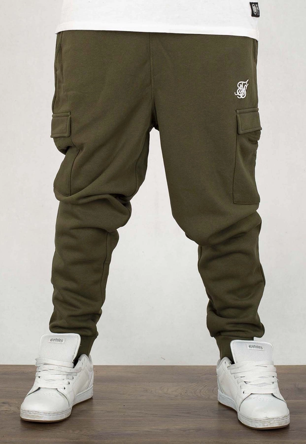 Dresy SikSilk Essentials Cargo Joggers SS-24866 khaki