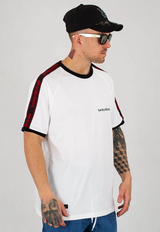 T-shirt Lucky Dice SM-Logo Tape biały