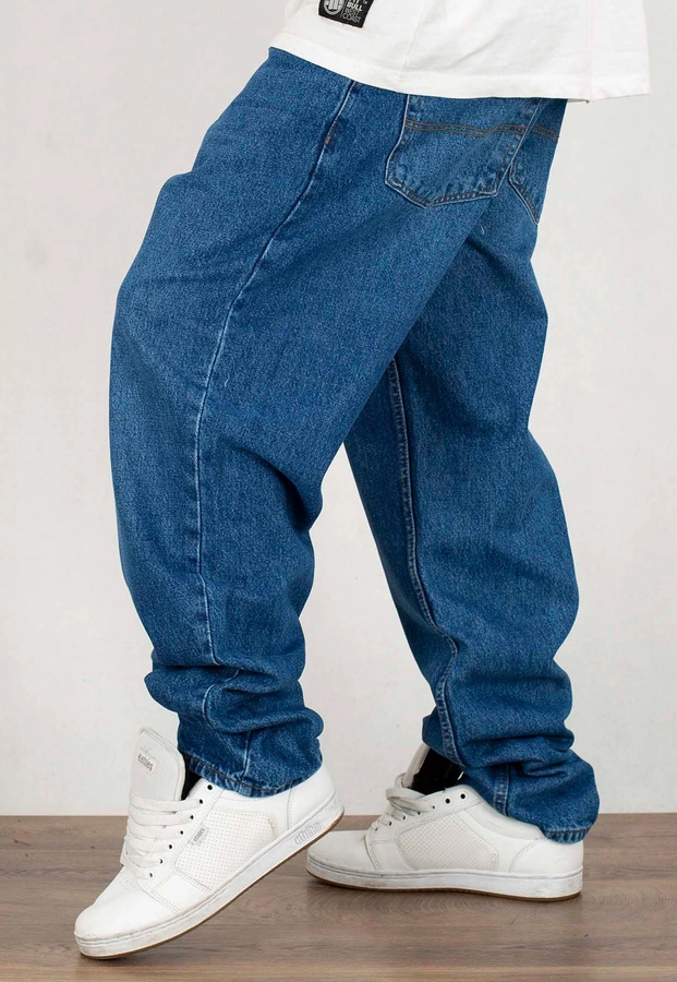 Spodnie Jigga Wear Baggy Jeans Patch blue