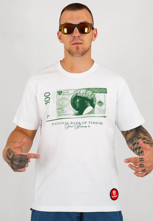 T-shirt Street Autonomy Bank Not biały