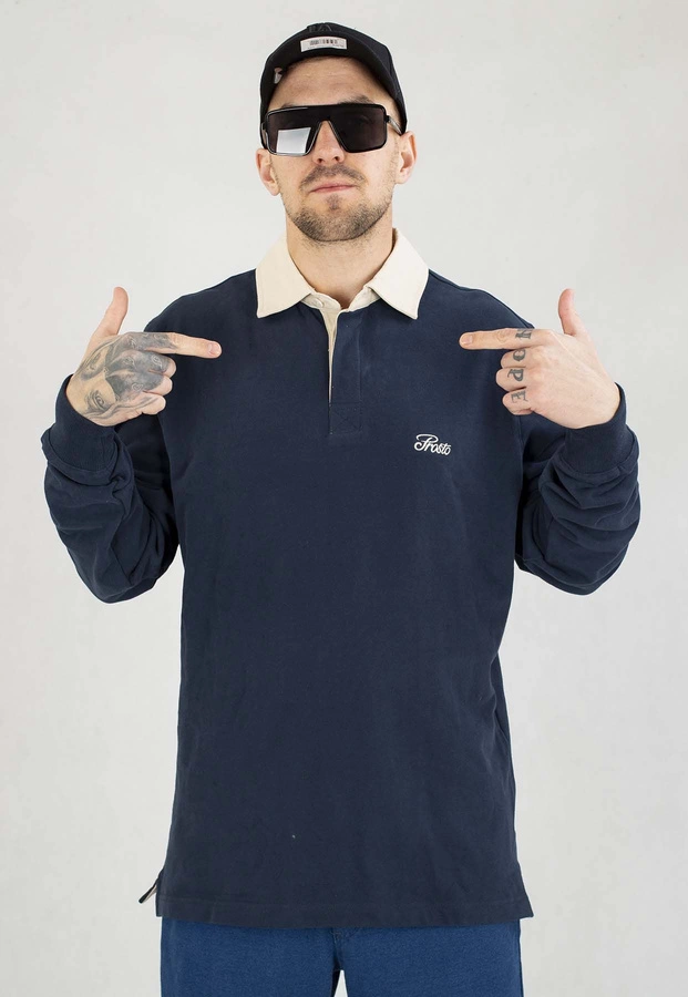 Longsleeve Polo Prosto Dimes granatowy